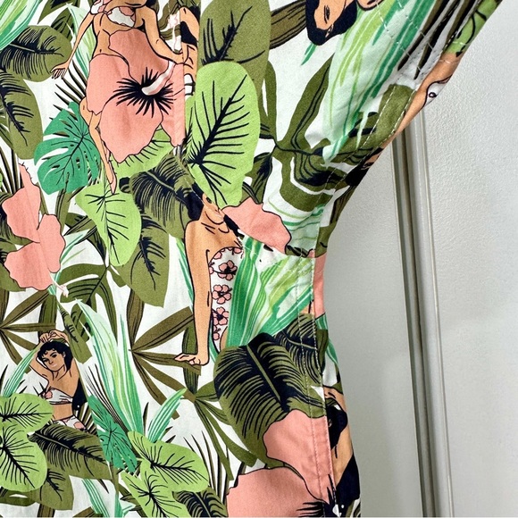 Free Planet Hawaiian Hula Girl Button Up Short Sleeve Shirt Mens Size 3X Large - Picture 6 of 10